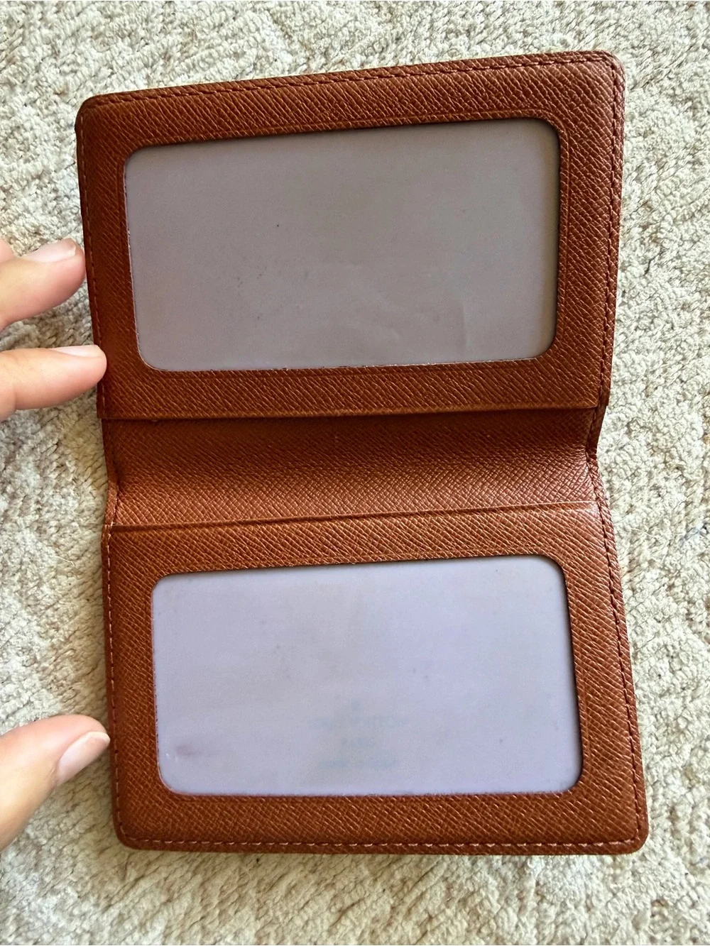 Louis Vuitton Monogram Canvas Card & Passport Sleeve in Brown and Gold - Picture 2 of 4